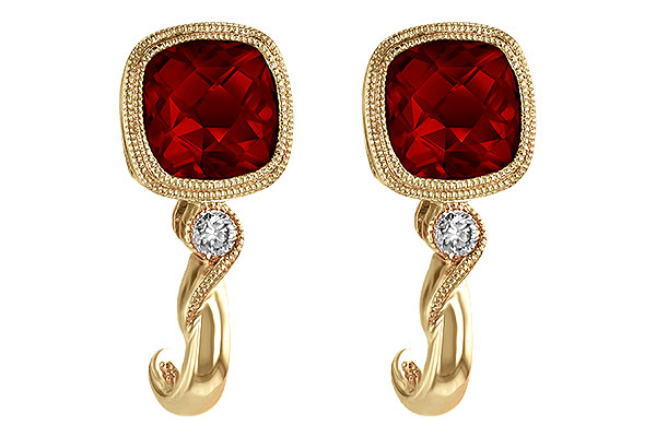 F192-99077: EARRINGS 2.36 GARNET 2.40 TGW