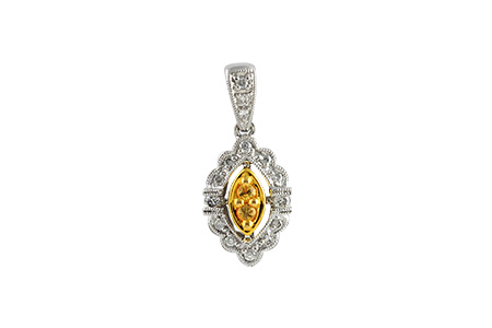 F195-70823: PENDANT .07 YELLOW SAPP .22 TGW