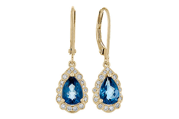 F282-08177: EARR 1.48 TW LONDON BLUE TOPAZ 1.63 TGW