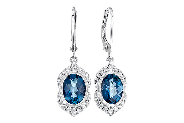 F282-09068: EARR 2.45 LONDON BLUE TOPAZ 2.64 TGW