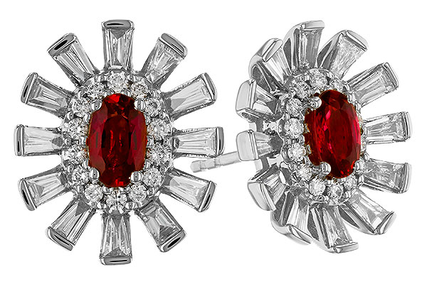 F282-99023: EARR .58 TW RUBY 1.30 TGW (5x3MM RUBY)
