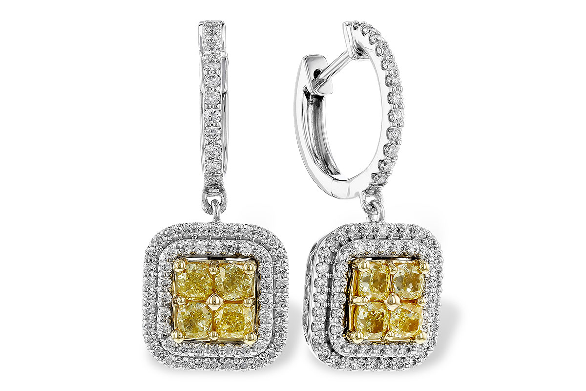 F283-85414: EARR 1.04 FANCY YELLOW DIAMONDS 1.62 TW