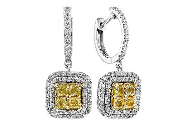 F283-85414: EARR 1.04 FANCY YELLOW DIAMONDS 1.62 TW