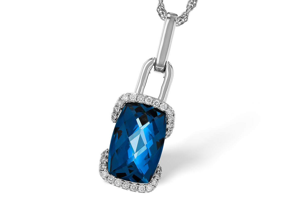 F283-90850: NECK 3.75 LONDON BLUE TOPAZ 3.90 TGW (12x8MM LBT)