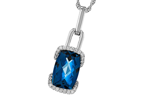F283-90850: NECK 3.75 LONDON BLUE TOPAZ 3.90 TGW (12x8MM LBT)