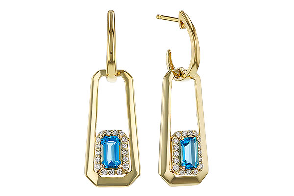 F283-90877: EARRING .66 TW BLUE TOPAZ .80 TGW (5x3MM BT)