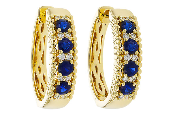 F283-90886: EARRINGS .56 TW SAPP .68 TGW