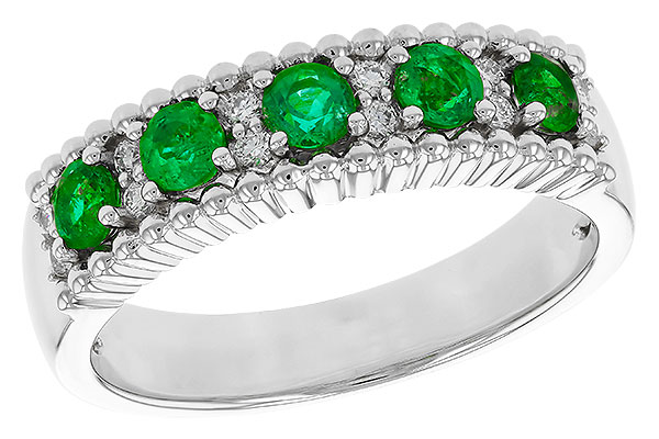 F283-90895: LDS WED RG .48 TW EMERALD .60 TGW