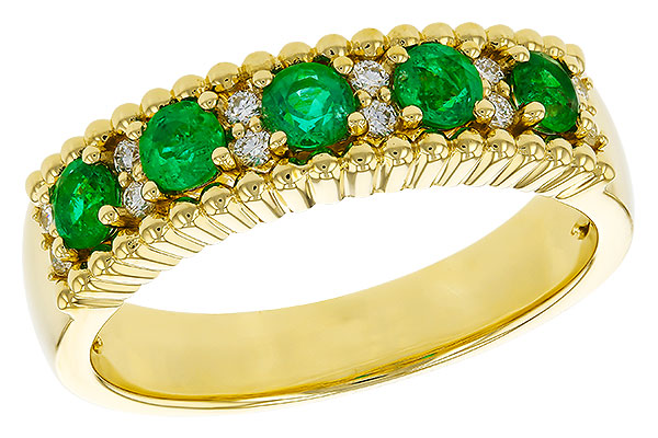 F283-90895: LDS WED RG .48 TW EMERALD .60 TGW