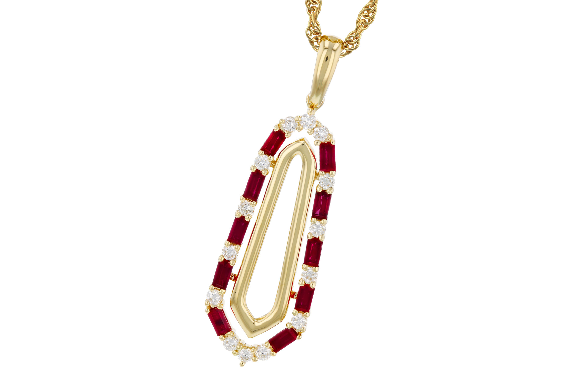 F284-76314: NECKLACE .72 TW RUBY .92 TGW