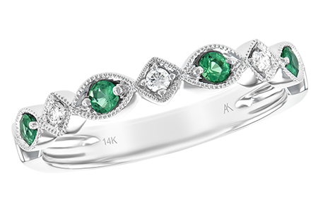 G193-89995: LDS WED RG .15 EMERALD .21 TGW