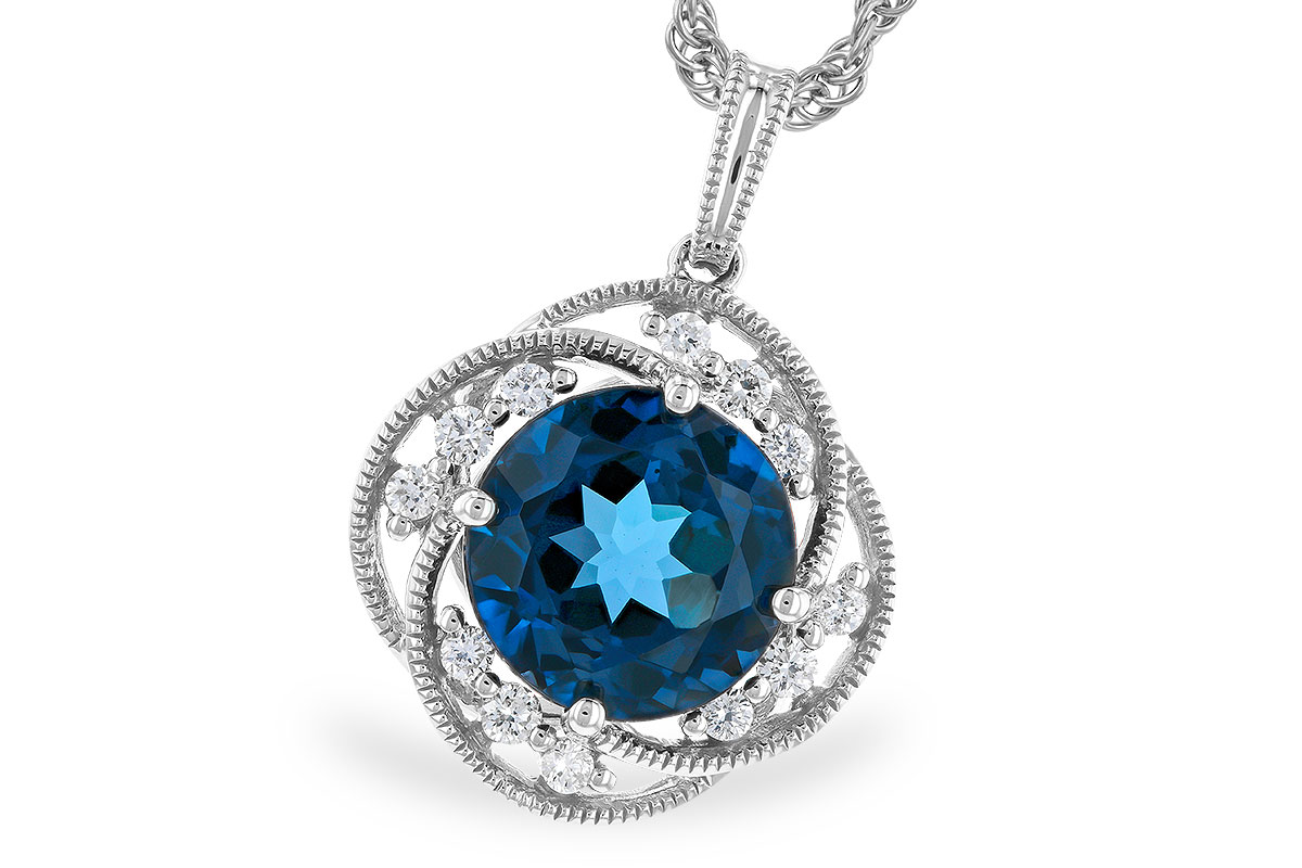 G282-94523: NECK 2.90 LONDON BLUE TOPAZ 3.05 TGW (9MM LBT)