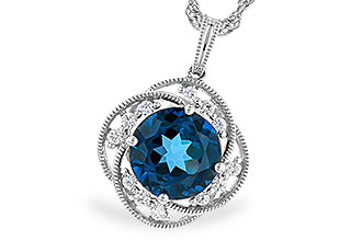 G282-94523: NECK 2.90 LONDON BLUE TOPAZ 3.05 TGW (9MM LBT)