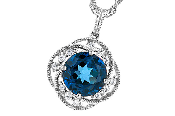 G282-94523: NECK 2.90 LONDON BLUE TOPAZ 3.05 TGW (9MM LBT)