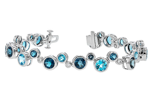 G282-96286: BRACELET 15.65 TW BLUE TOPAZ 15.95 TGW