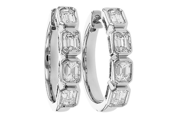 G282-97186: EARRINGS 1.10 TW EMERALD CUTS