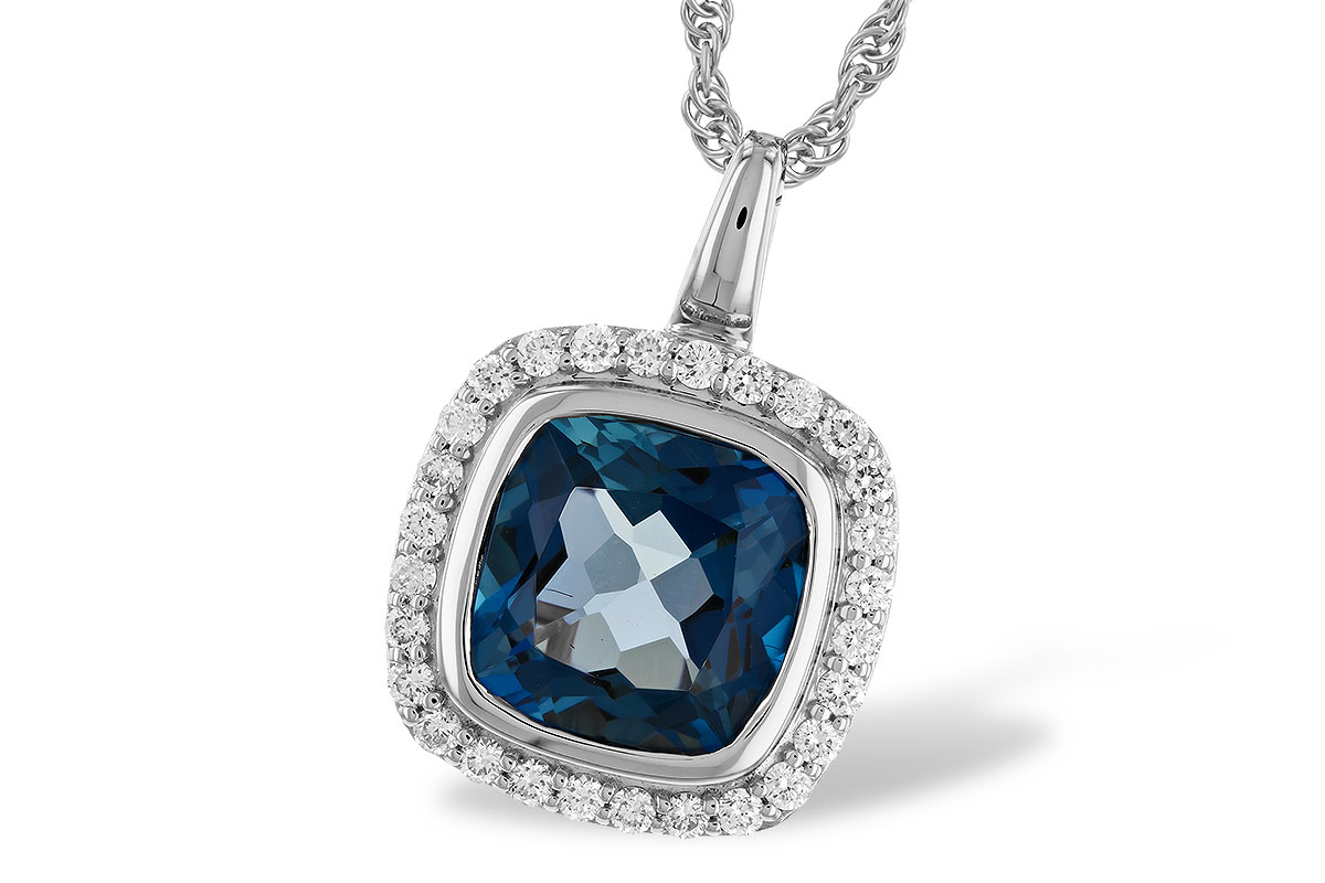 G282-98123: NECK 3.85 LONDON BLUE TOPAZ 4.15 TGW (9MM LBT)