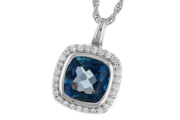 G282-98123: NECK 3.85 LONDON BLUE TOPAZ 4.15 TGW (9MM LBT)