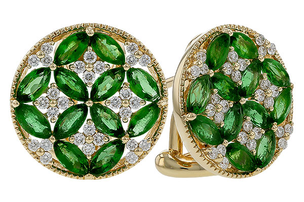 G283-85377: EARRINGS 1.66 TW EMERALD 1.96 TGW