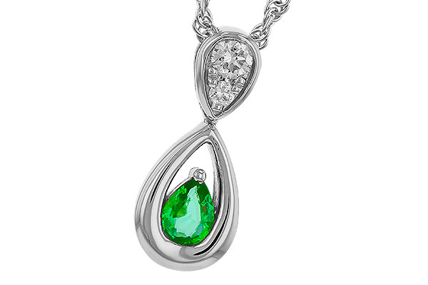 G283-86323: NECKLACE .10 EMERALD .16 TGW (4x3 EMER)