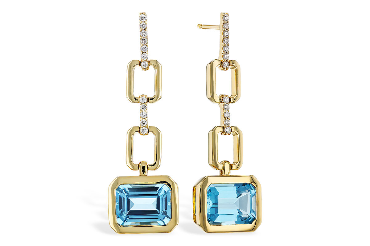 G283-87195: EARRINGS 3.20 BLUE TOPAZ 3.32 TGW (8x6MM BT)