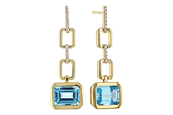 G283-87195: EARRINGS 3.20 BLUE TOPAZ 3.32 TGW (8x6MM BT)