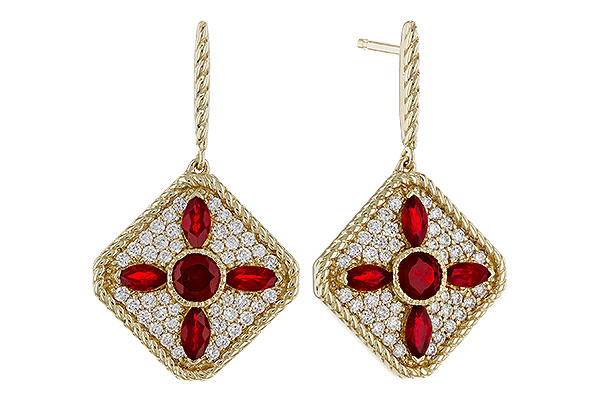 G283-87204: EARRINGS .99 TW RUBY 1.42 TGW