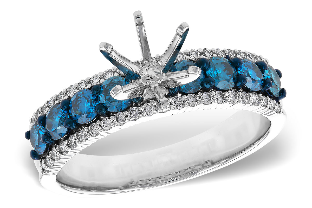 G283-87241: LDS SEMI DIA RG .72 BLUE DIAS .92 TW