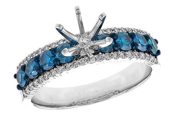 G283-87241: LDS SEMI DIA RG .72 BLUE DIAS .92 TW
