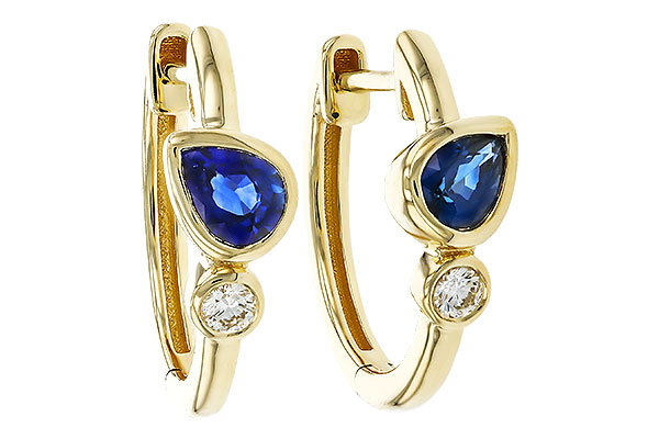 G283-87268: EARRINGS .51 SAPPHIRE .57 TGW