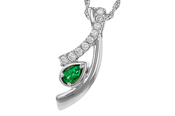 G283-88104: NECKLACE .17 EMERALD .34 TGW (5x3 EMER)