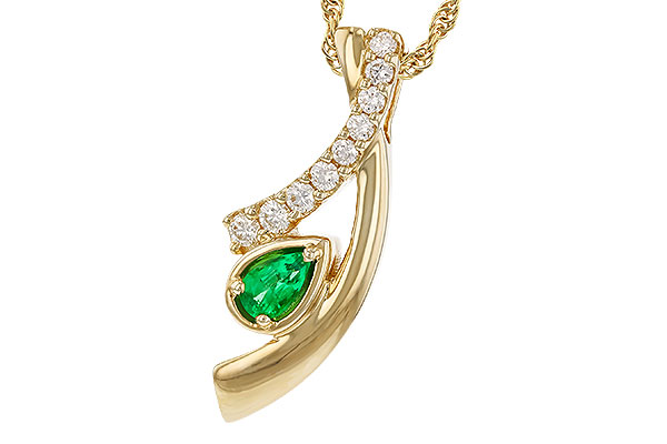 G283-88104: NECKLACE .17 EMERALD .34 TGW (5x3 EMER)