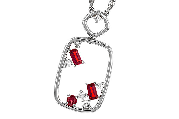 G283-88132: NECKLACE .33 TW RUBY .44 TGW