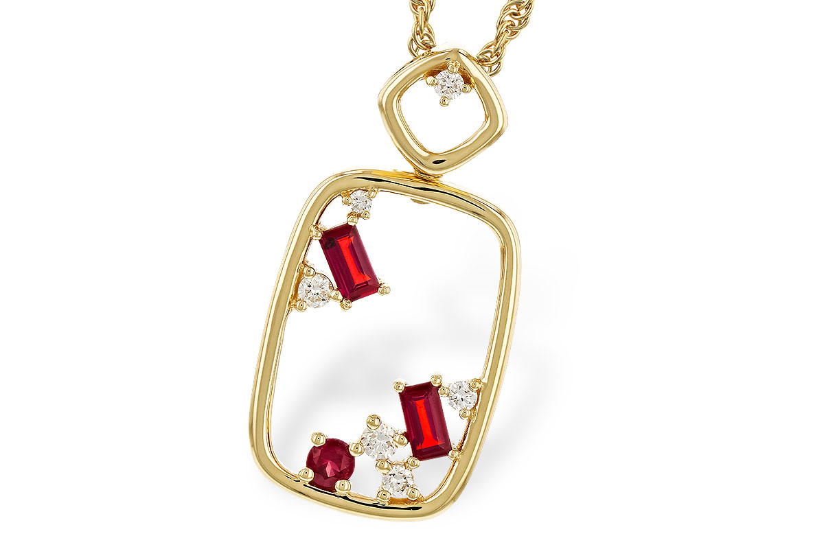 G283-88132: NECKLACE .33 TW RUBY .44 TGW