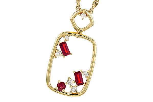 G283-88132: NECKLACE .33 TW RUBY .44 TGW