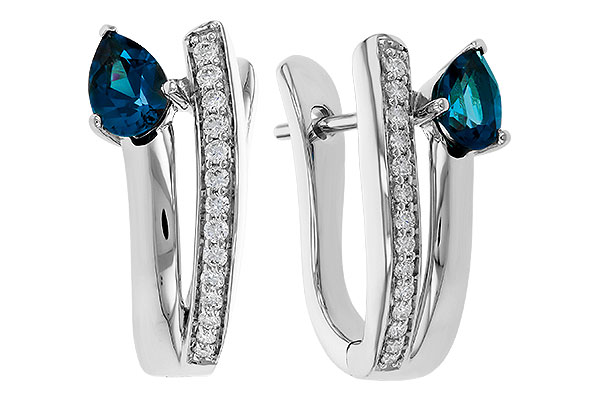G283-89068: EARR .88 LONDON BLUE TOPAZ 1.08 TGW (6x4MM LBT)