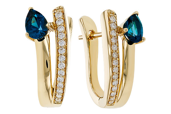 G283-89068: EARR .88 LONDON BLUE TOPAZ 1.08 TGW (6x4MM LBT)