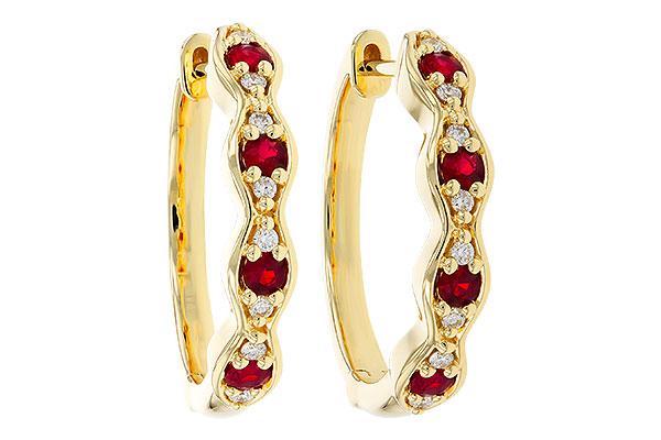 G283-90832: EARRINGS .28 TW RUBY .34 TGW