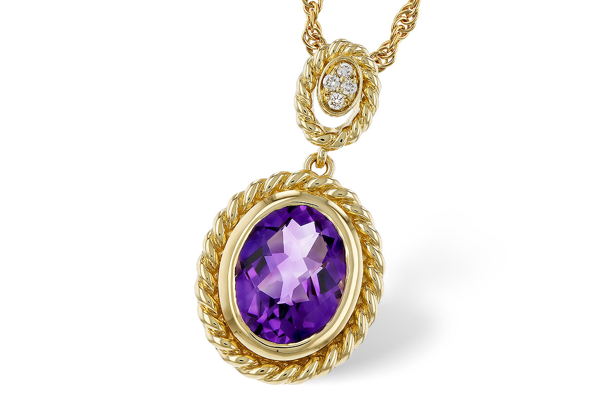 G283-90850: NECKLACE 1.38 AMETHYST 1.40 TGW (9x7MM AMY)