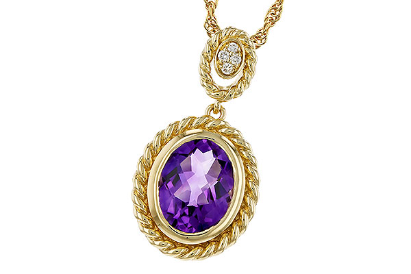 G283-90850: NECKLACE 1.38 AMETHYST 1.40 TGW (9x7MM AMY)