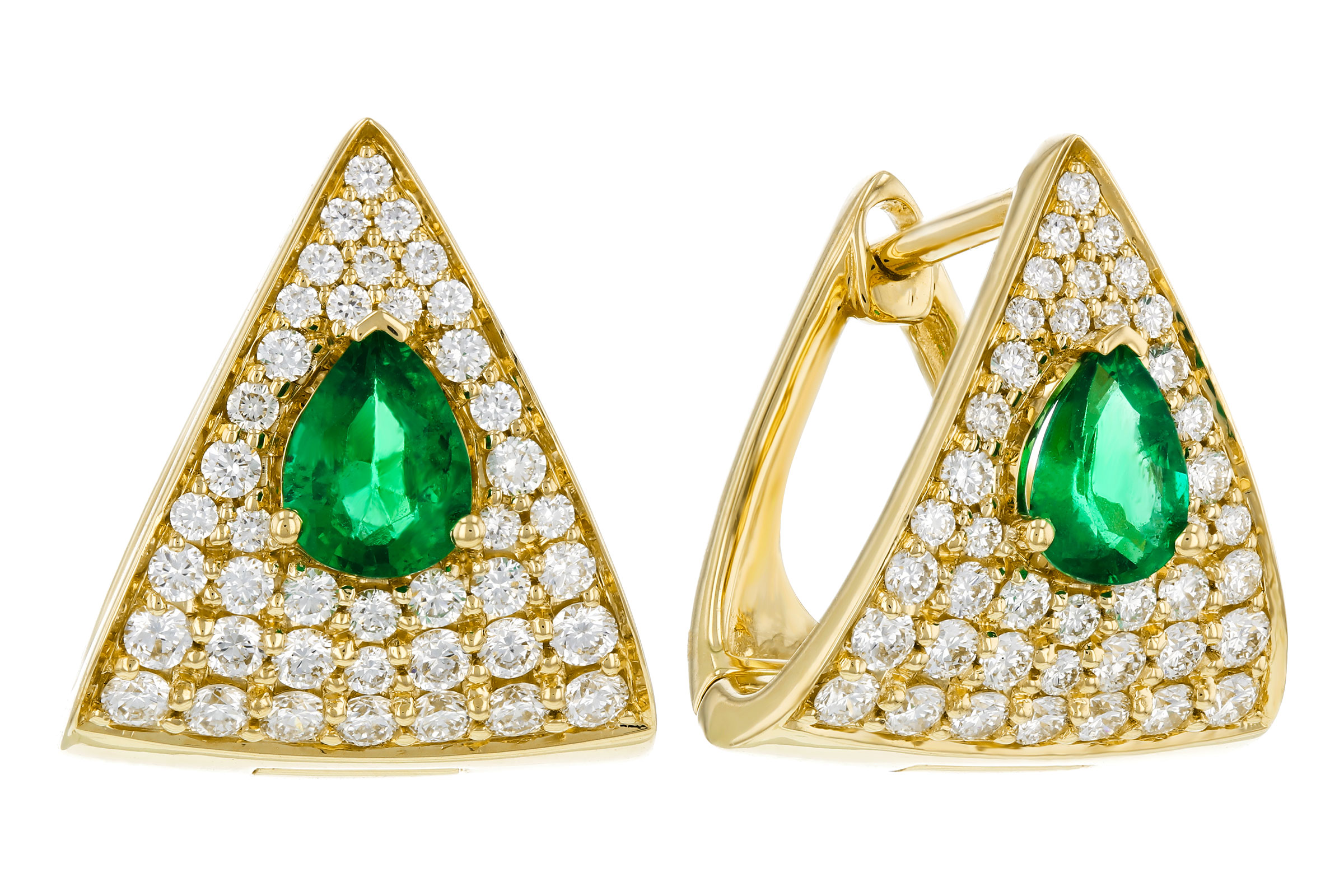 G284-75450: EARRINGS .45 TW EMERALD 1.00 TGW (5x4MM EM)