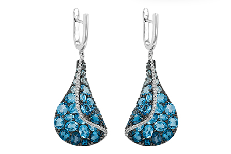 H196-59932: EARR 6.86 BLUE TOPAZ 7.05 TGW