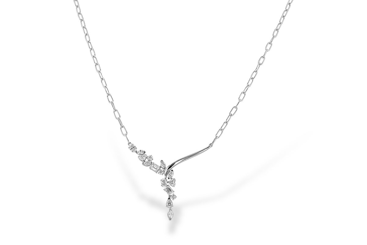 H282-98132: NECKLACE 1.22 TW FANCY CUT DIAMONDS (18")