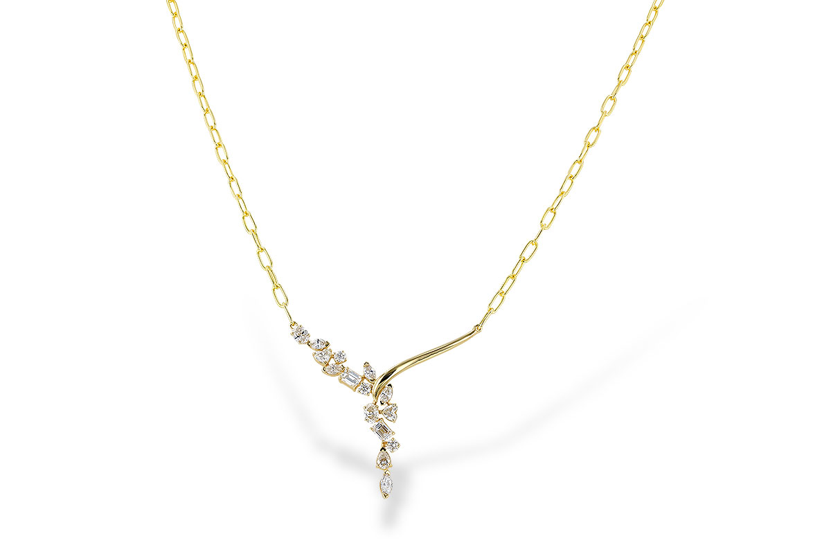 H282-98132: NECKLACE 1.22 TW FANCY CUT DIAMONDS (18")
