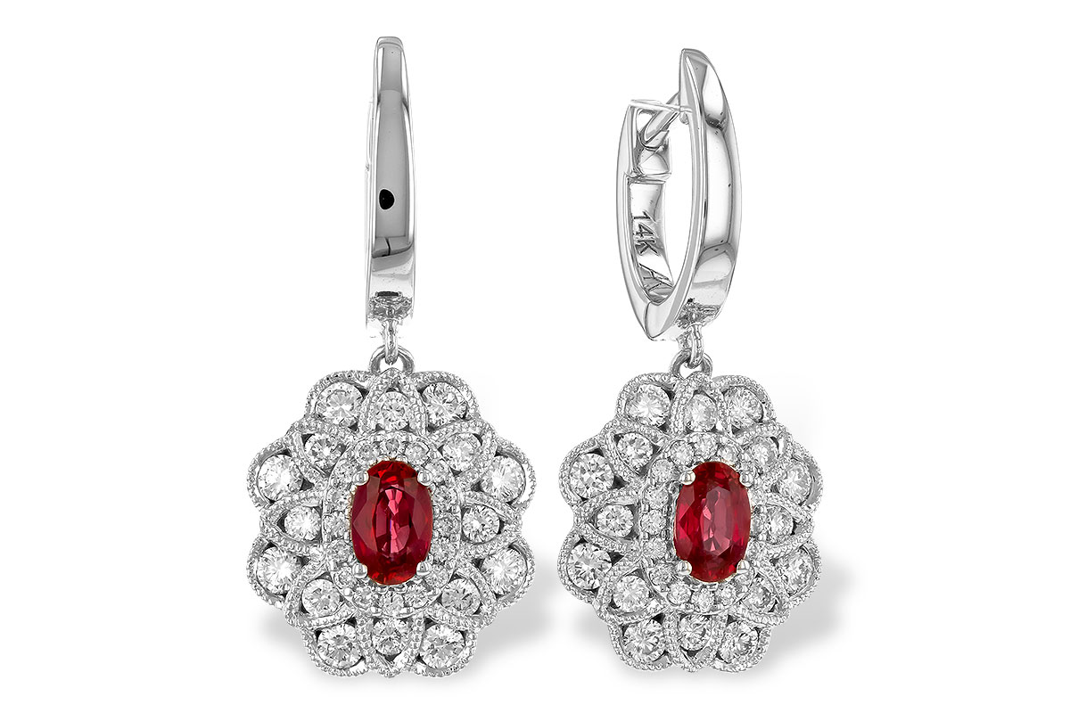 H282-99032: EARR .56 TW RUBY 1.30 TGW (5x3MM RUBY)