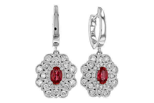 H282-99032: EARR .56 TW RUBY 1.30 TGW (5x3MM RUBY)