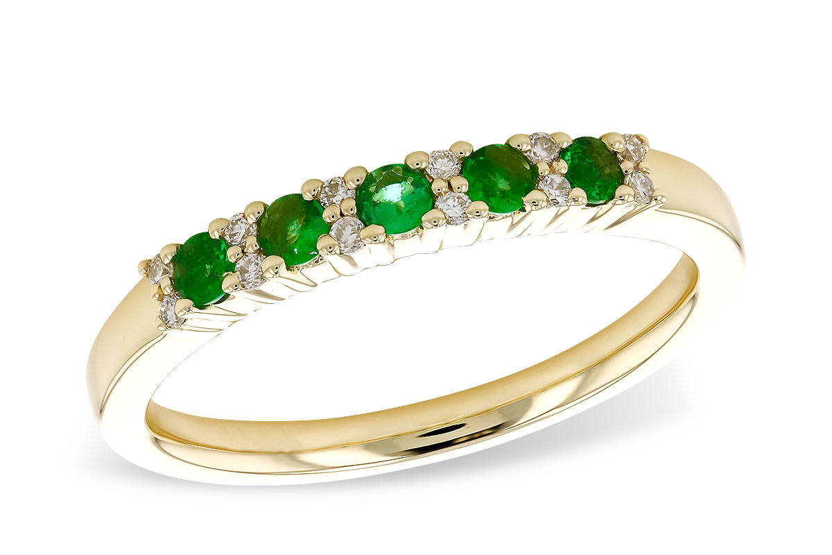 H282-99068: LDS WED RG .20 EMERALD .27 TGW