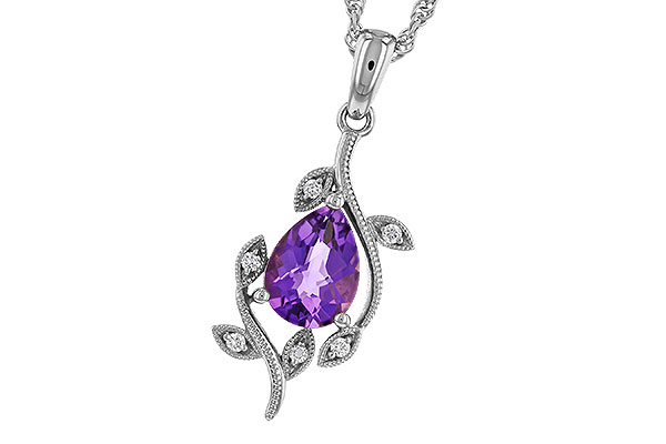 H283-85413: NECKLACE .88 AMETHYST .93 TGW (8x6MM AMY)