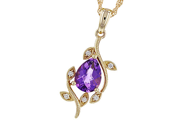 H283-85413: NECKLACE .88 AMETHYST .93 TGW (8x6MM AMY)