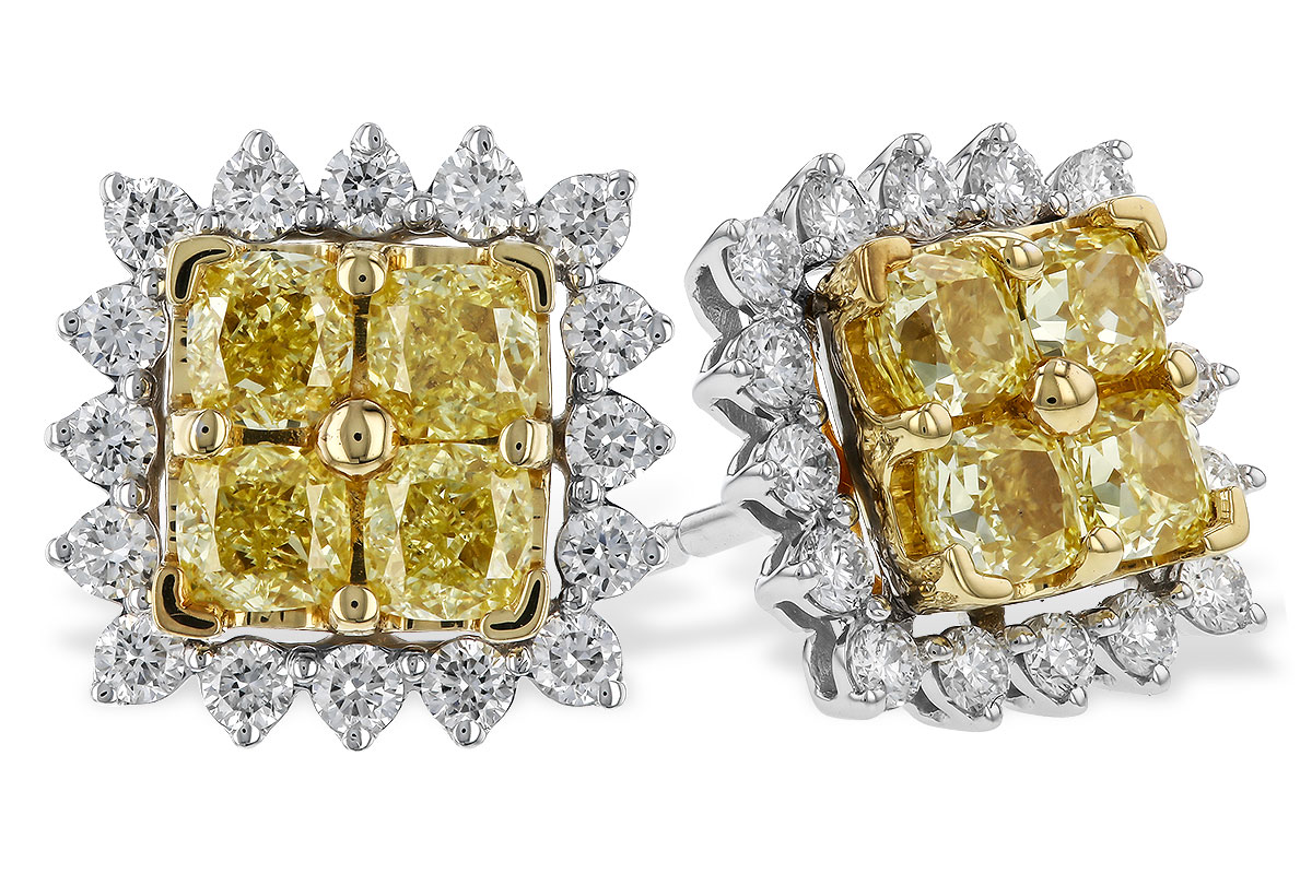 H283-86313: EARR 1.04 FANCY YELLOW DIAMONDS 1.44 TW